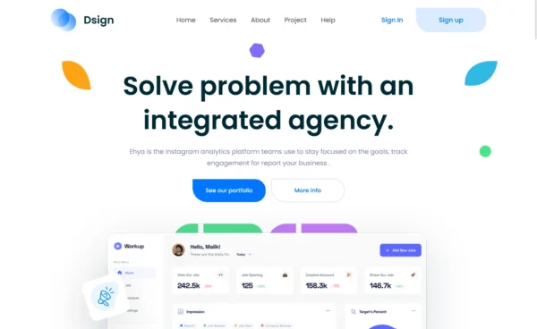 Dsign – Tailwind CSS Agency Website Template